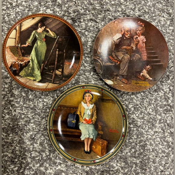 Norman Rockwell plates, set of 3 plates - Picture 1 of 7